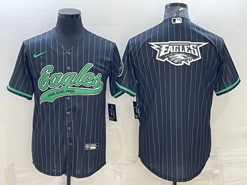 Men Philadelphia Eagles Blank Black Stripe 2022 Nike Co branded NFL Jersey